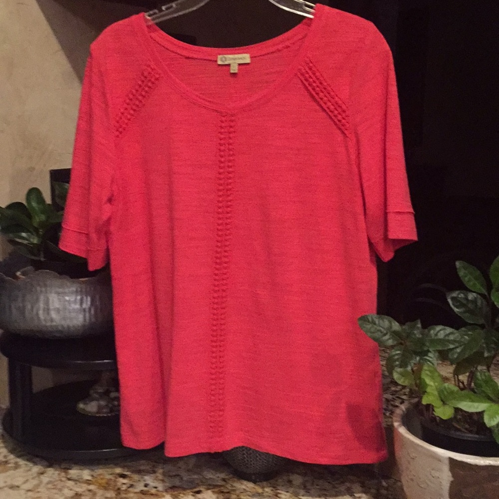 Red knit tunic.